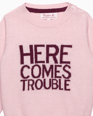 Confiture Jumper Baby Here Comes Trouble Jumper in Pink
