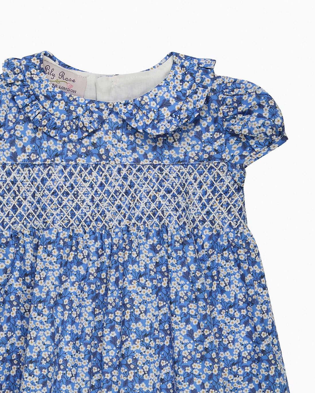 Lily Rose Dress Baby Smocked Dress in Blue Mitsi Valeria