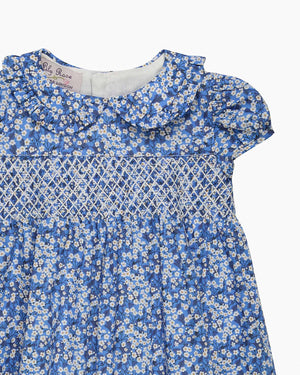 Lily Rose Dress Baby Smocked Dress in Blue Mitsi Valeria