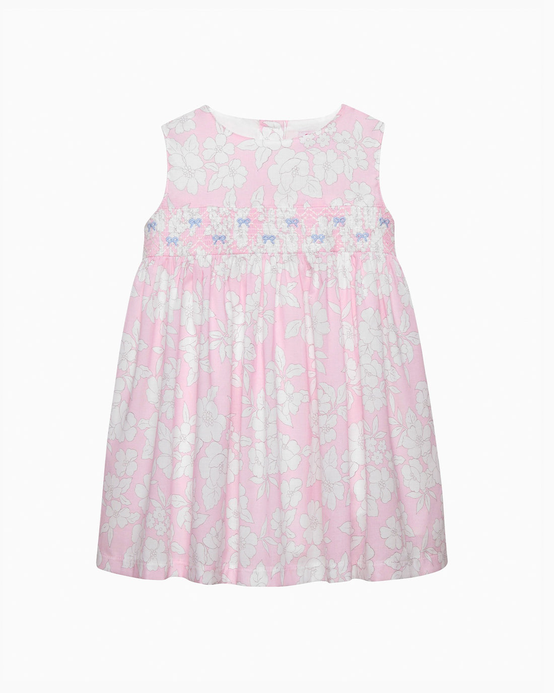 Confiture Dress Baby Molly Smocked Pinafore Dress in Pale Pink Floral