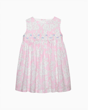 Confiture Dress Baby Molly Smocked Pinafore Dress in Pale Pink Floral