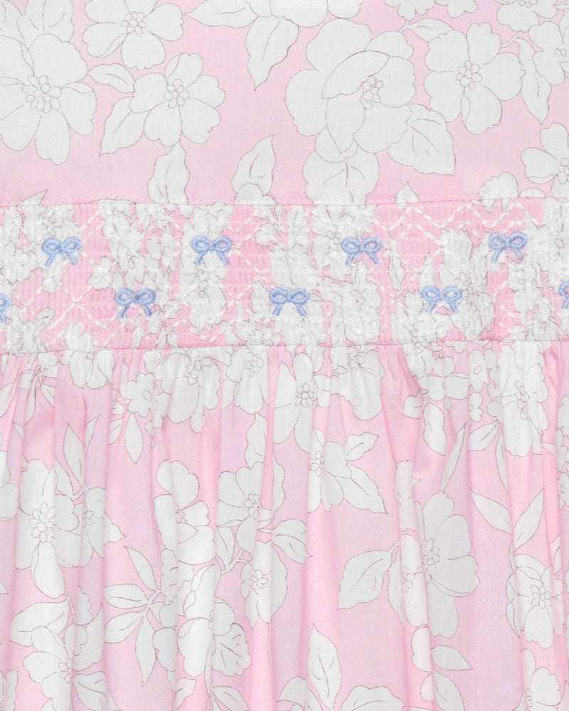 Confiture Dress Baby Molly Smocked Pinafore Dress in Pale Pink Floral