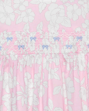 Confiture Dress Baby Molly Smocked Pinafore Dress in Pale Pink Floral