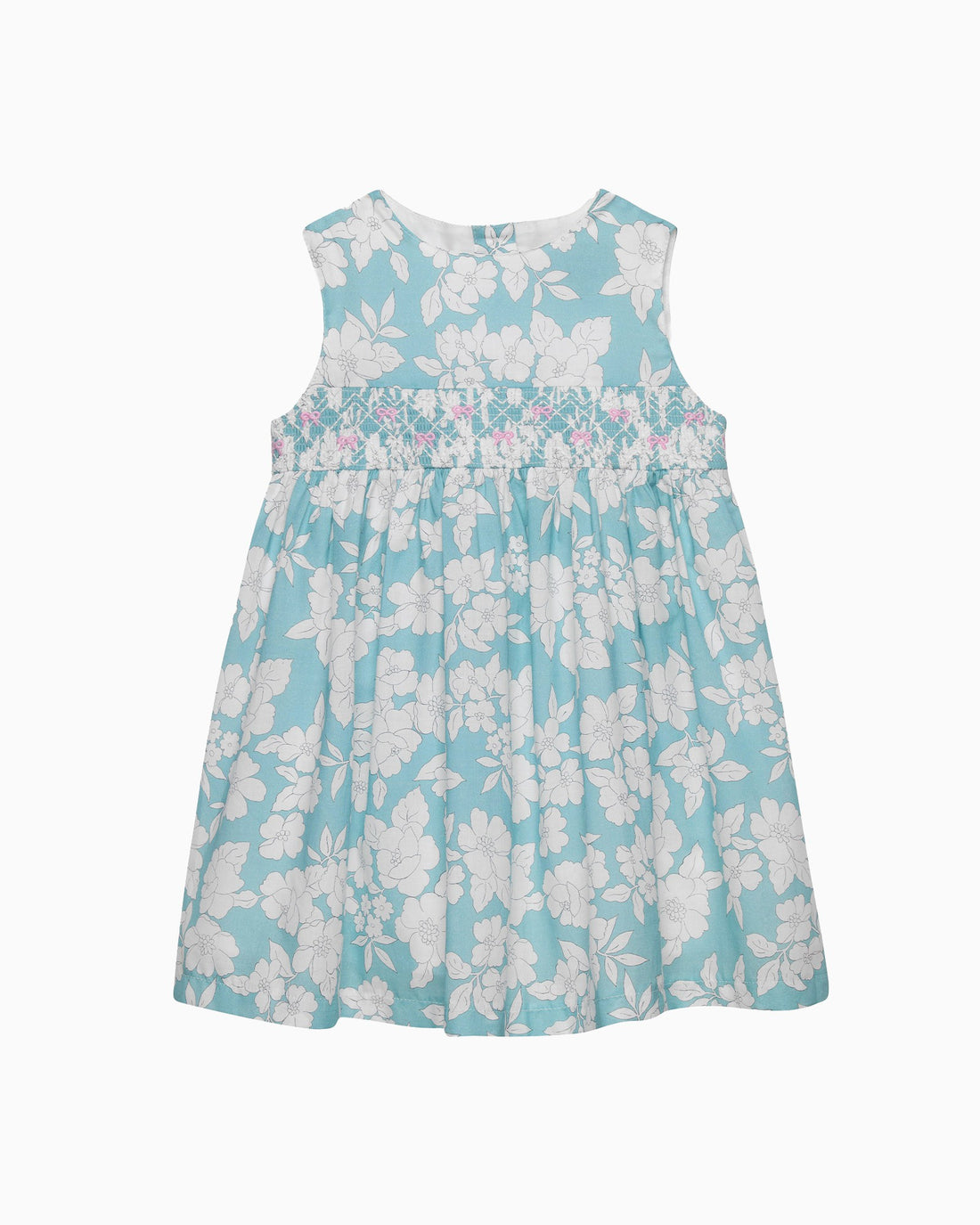 Confiture Dress Baby Molly Smocked Pinafore Dress in Teal Floral