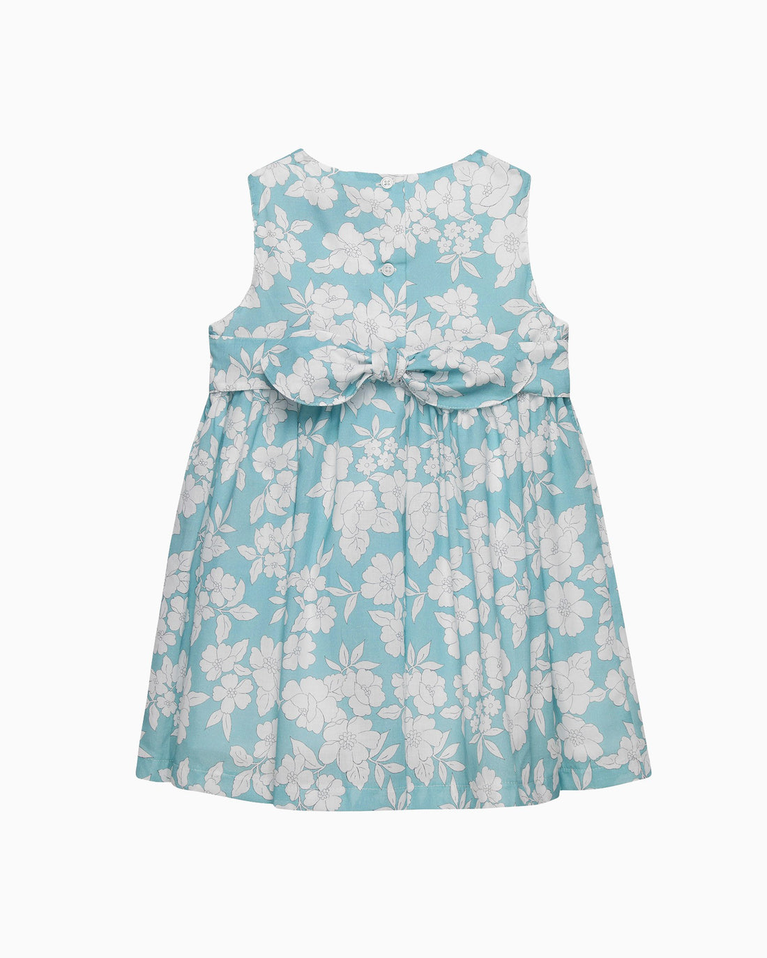 Confiture Dress Baby Molly Smocked Pinafore Dress in Teal Floral