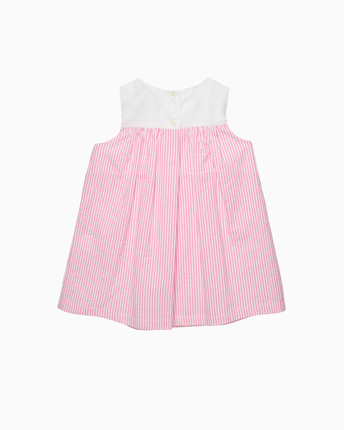 Confiture Dress Baby Pinafore Duck Dress in Bright Pink Stripe