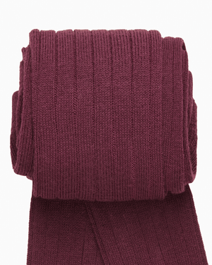 Chelsea Clothing Company Tights Baby Ribbed Tights in Aubergine