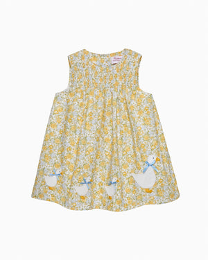 Confiture Dress Baby Rosie Smocked Duck Dress in Yellow Rose Floral