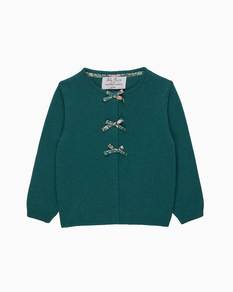 Lily Rose Cardigan Baby Strawberry Thief Bow Cardigan