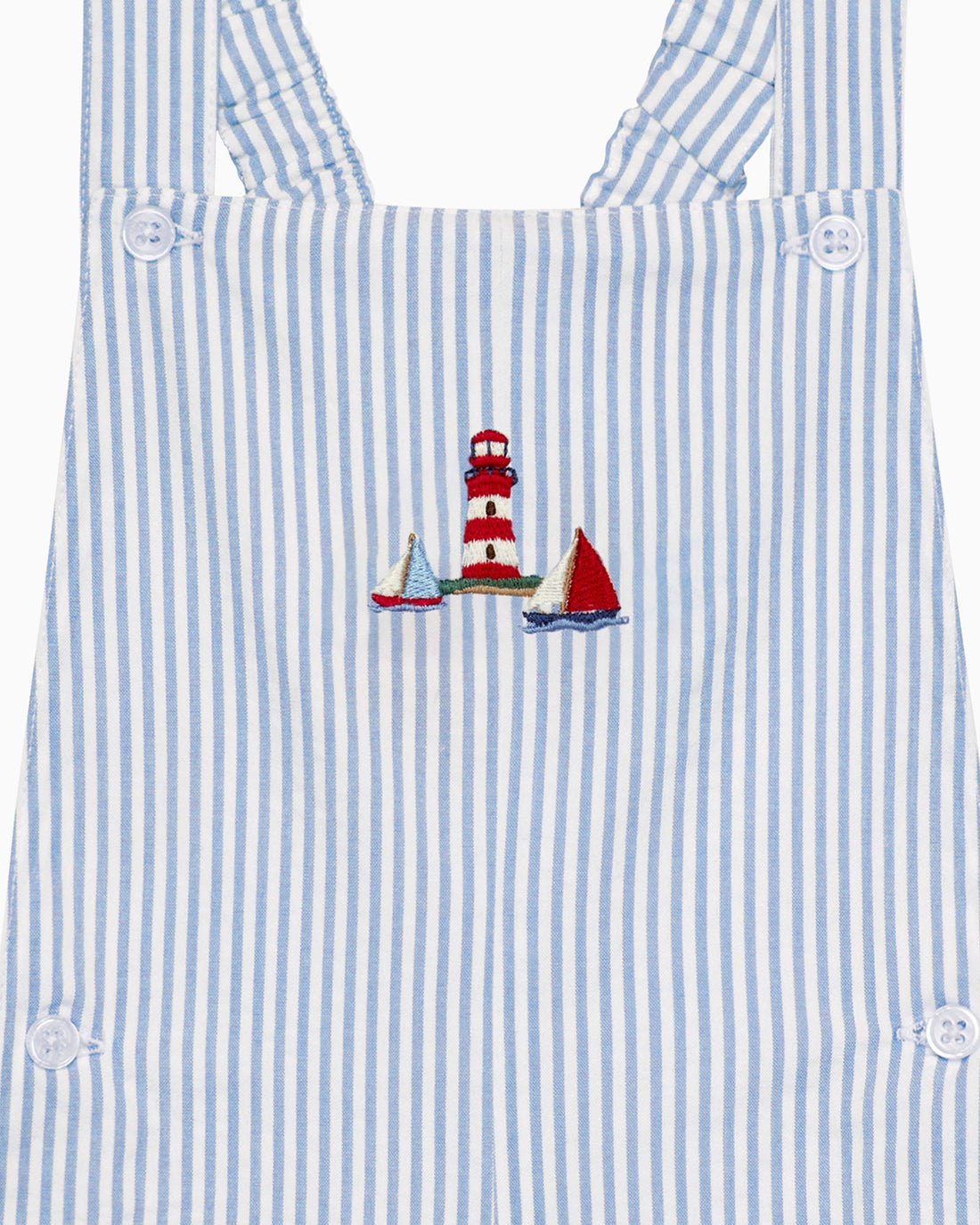 Chelsea Clothing Co Dungarees Baby Atticus Bib Shorts in Blue Stripe