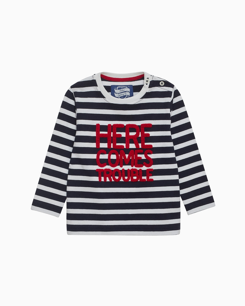 Chelsea Clothing Company Top Baby Here Comes Trouble Top