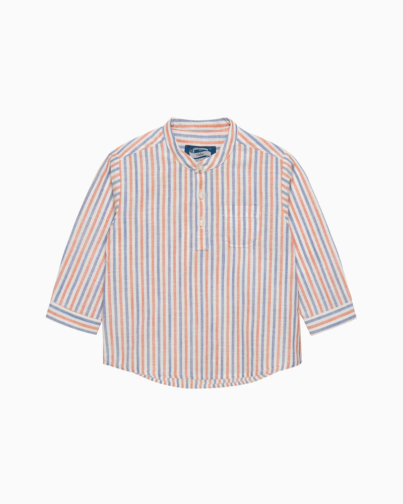 Chelsea Clothing Company Shirt Baby Oscar Shirt in Orange/Blue Stripe