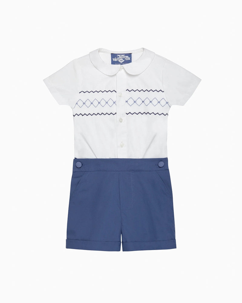 Trotters Heritage Set The Rupert Smocked Set in French Navy