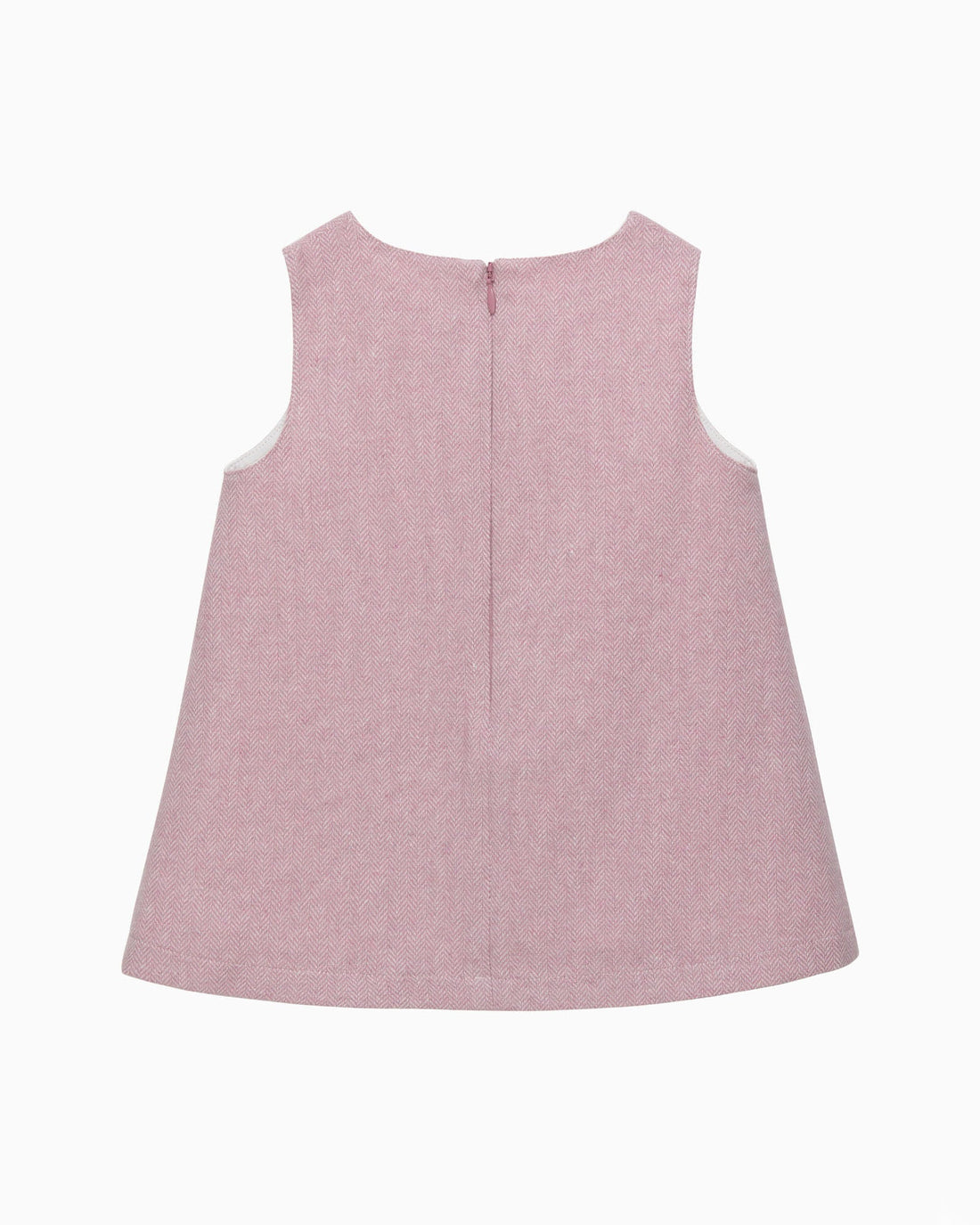 Confiture Dress Baby Georgina Bow Dress in Pink Herringbone