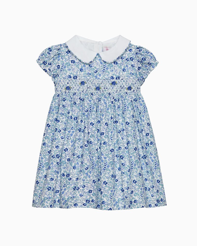 Confiture Dress Baby Catherine Smocked Dress in Blue Floral