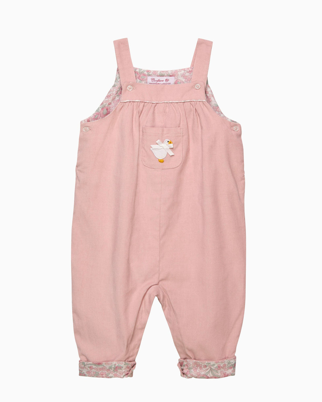Confiture Dungarees Baby Arabella Cord Duck Applique Dungarees