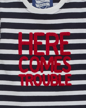 Chelsea Clothing Company Top Baby Here Comes Trouble Top