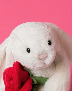 Jellycat Toy Jellycat Cream Bunny with Rose