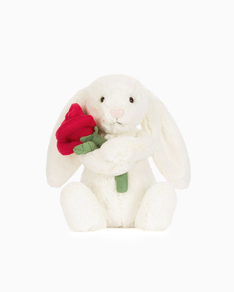 Jellycat Toy Jellycat Cream Bunny with Rose