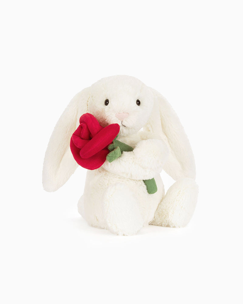 Jellycat Toy Jellycat Cream Bunny with Rose