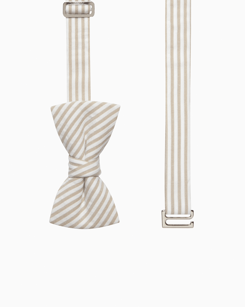 Chelsea Clothing Co Bow Tie Bow Tie in Oatmeal Stripe