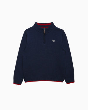 Chelsea Clothing Company Jumper Calum Half Zip Jumper in Navy