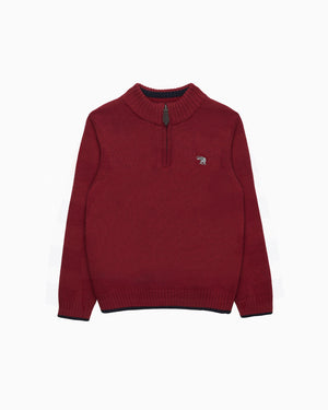 Chelsea Clothing Company Jumper Calum Half-Zip Jumper in Red