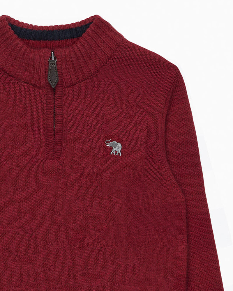 Chelsea Clothing Company Jumper Calum Half-Zip Jumper in Red