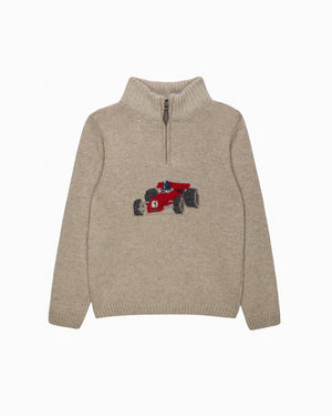 Chelsea Clothing Company Jumper Charles Car Half Zip Jumper in Oatmeal