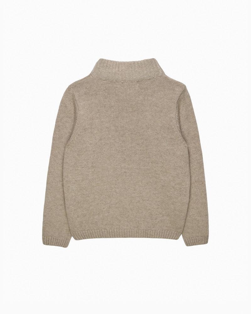 Chelsea Clothing Company Jumper Charles Car Half Zip Jumper in Oatmeal