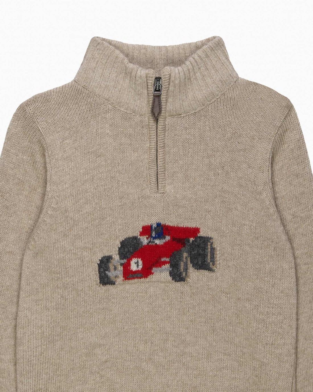 Chelsea Clothing Company Jumper Charles Car Half Zip Jumper in Oatmeal