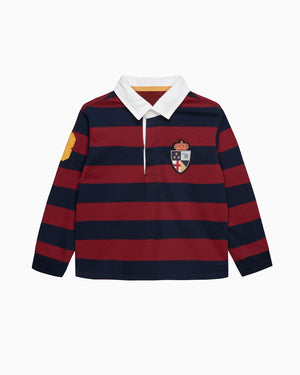 Chelsea Clothing Company Top Nicholas Rugby Shirt in Red/Navy Stripe