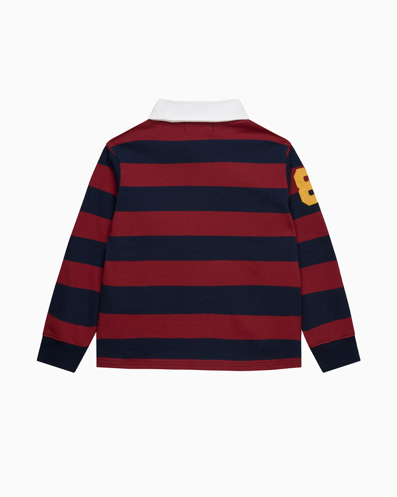 Chelsea Clothing Company Top Nicholas Rugby Shirt in Red/Navy Stripe