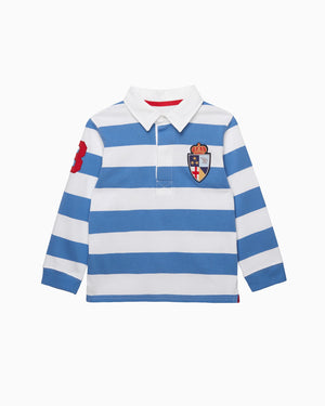Chelsea Clothing Company Top Nicholas Rugby Shirt in Denim Blue/White