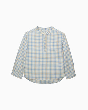 Chelsea Clothing Company Shirt Oscar Shirt in Pale Blue/Oatmeal Check