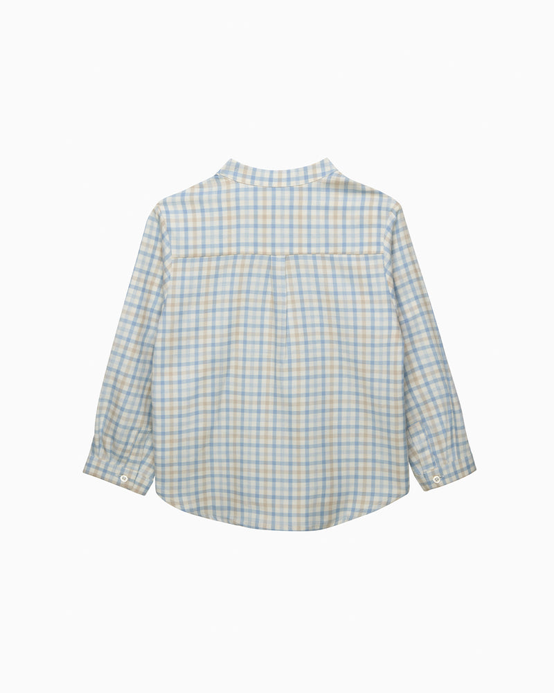 Chelsea Clothing Company Shirt Oscar Shirt in Pale Blue/Oatmeal Check