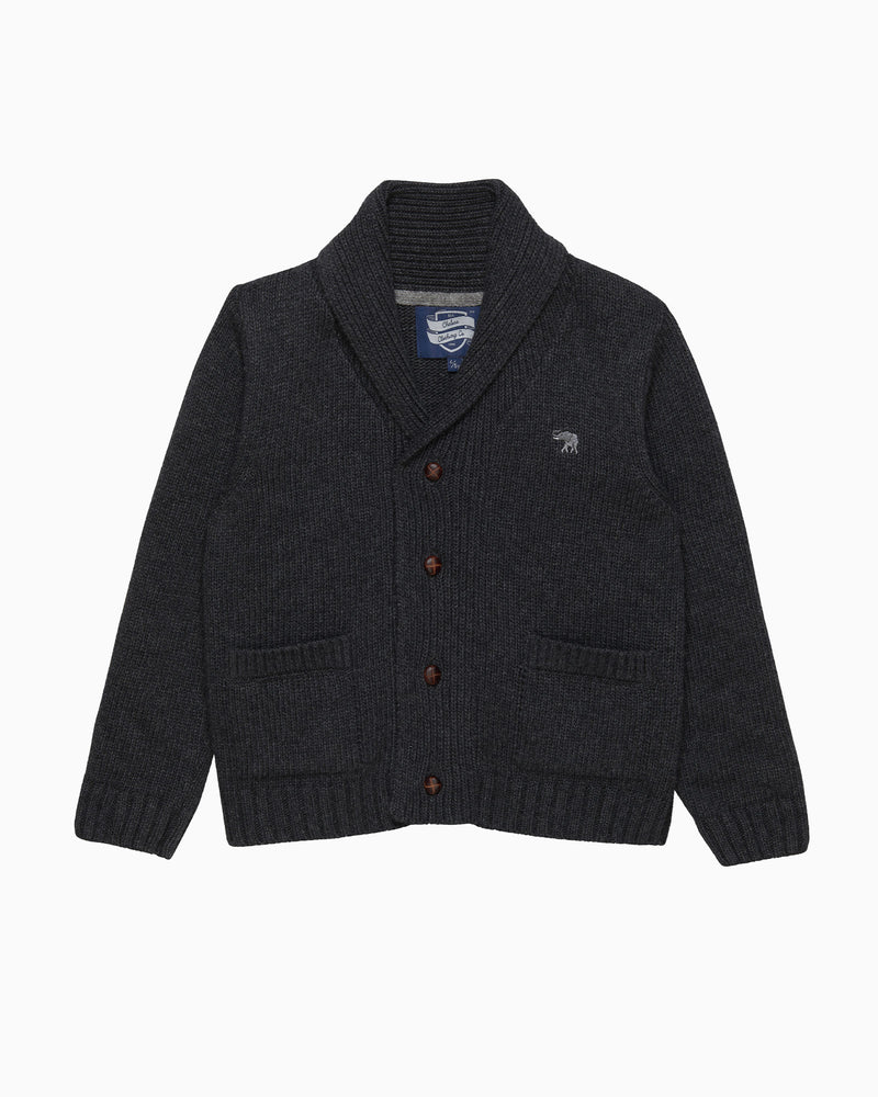 Chelsea Clothing Company Cardigan Stanley Shawl Collar Cardigan in Charcoal