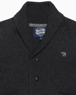 Chelsea Clothing Company Cardigan Stanley Shawl Collar Cardigan in Charcoal