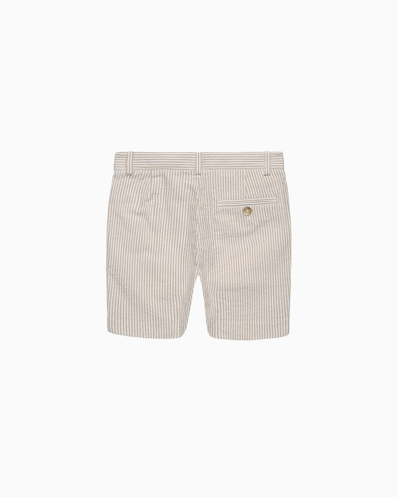 Trotters Heritage Shorts Theo Tailored Shorts in Oatmeal Stripe