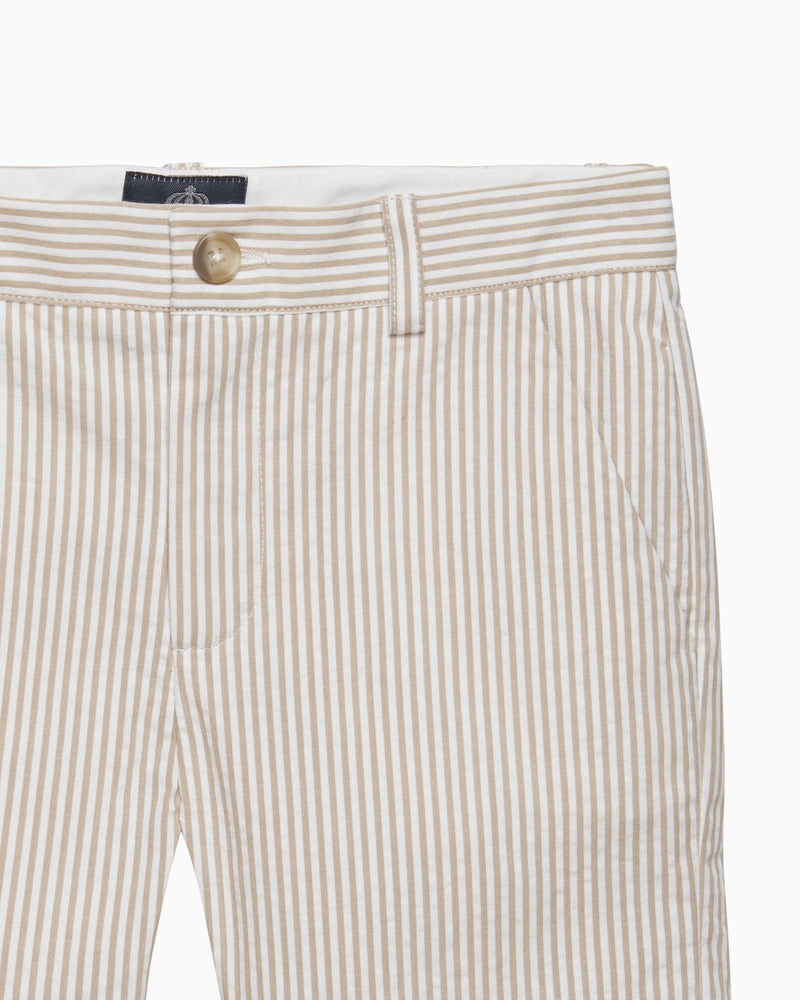 Trotters Heritage Shorts Theo Tailored Shorts in Oatmeal Stripe