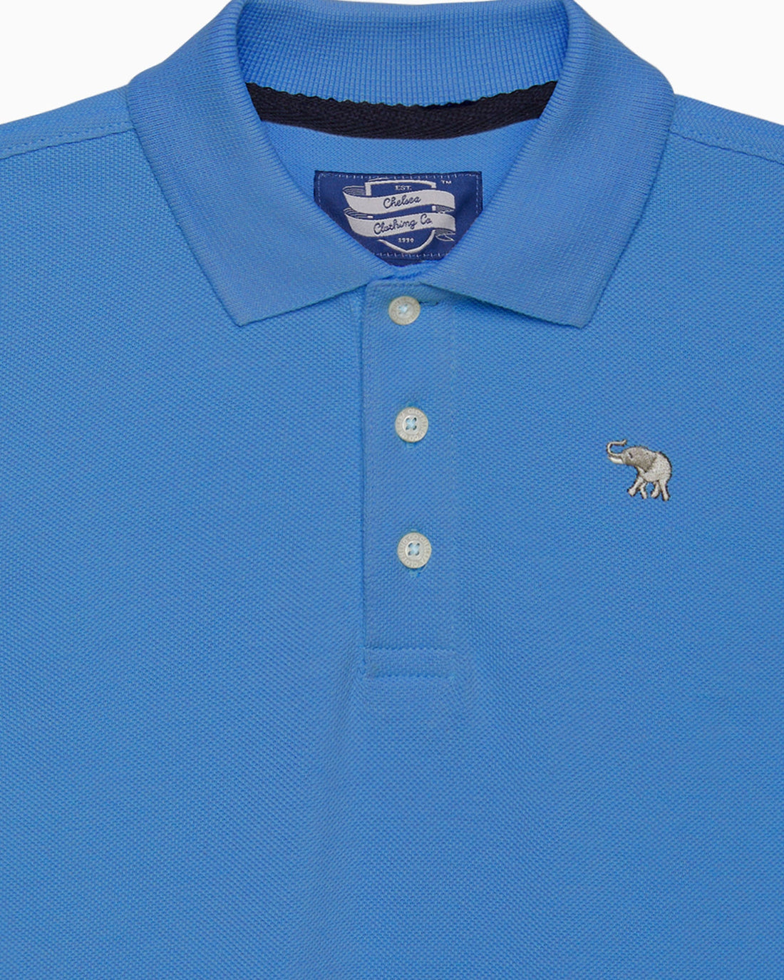 Chelsea Clothing Co Top Harry Piqué Polo in Sky Blue