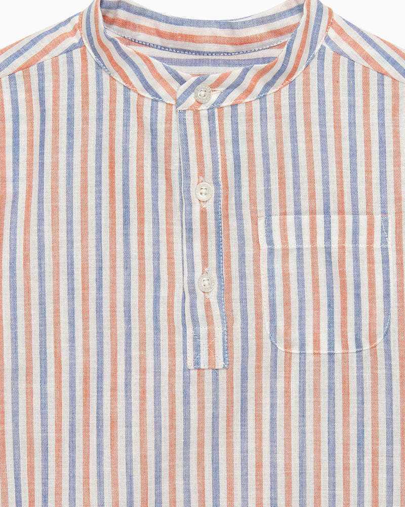 Chelsea Clothing Company Shirt Oscar Shirt in Orange/Blue Stripe