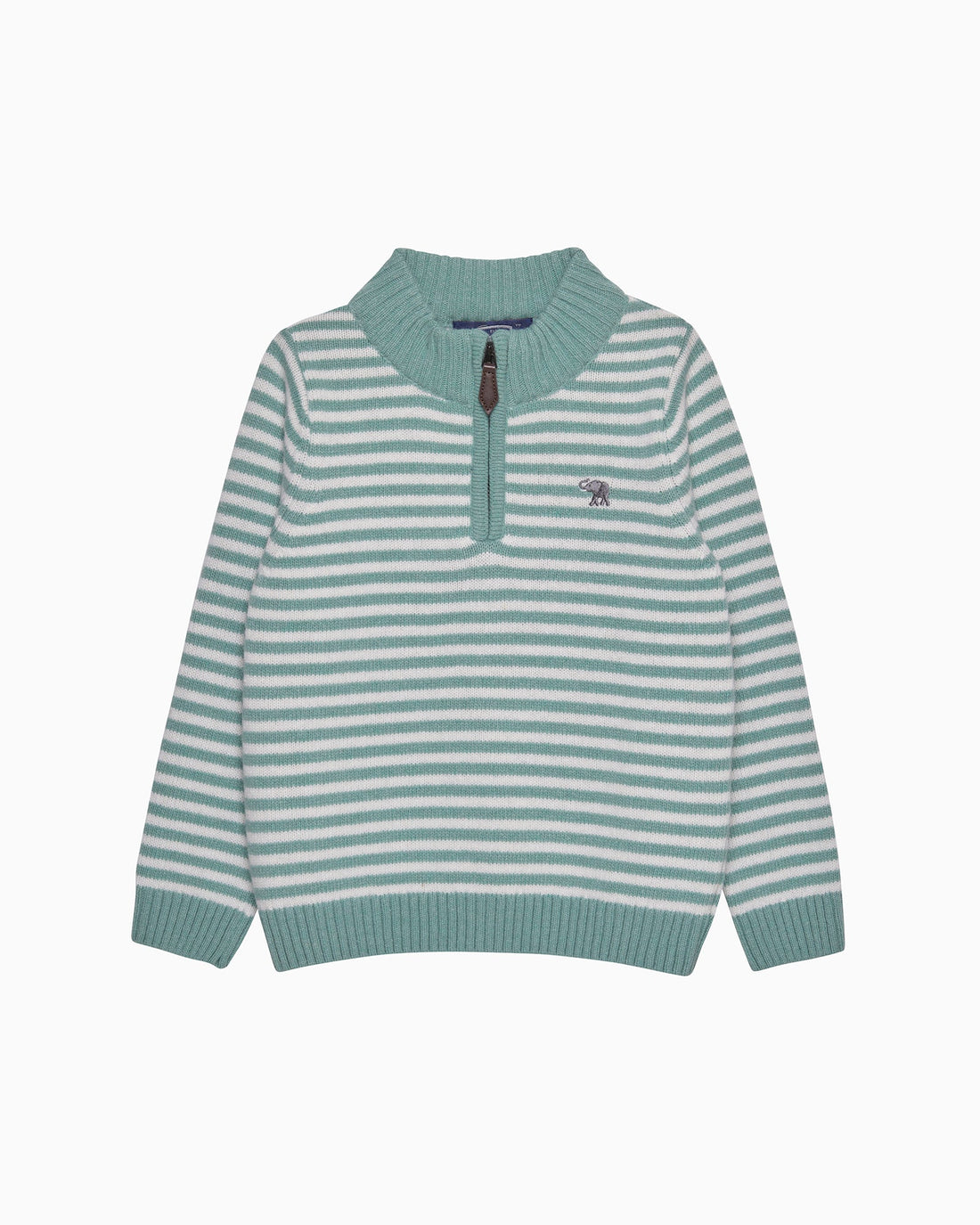 Chelsea Clothing Company Jumper Calum Half-Zip Jumper in Sage Stripe