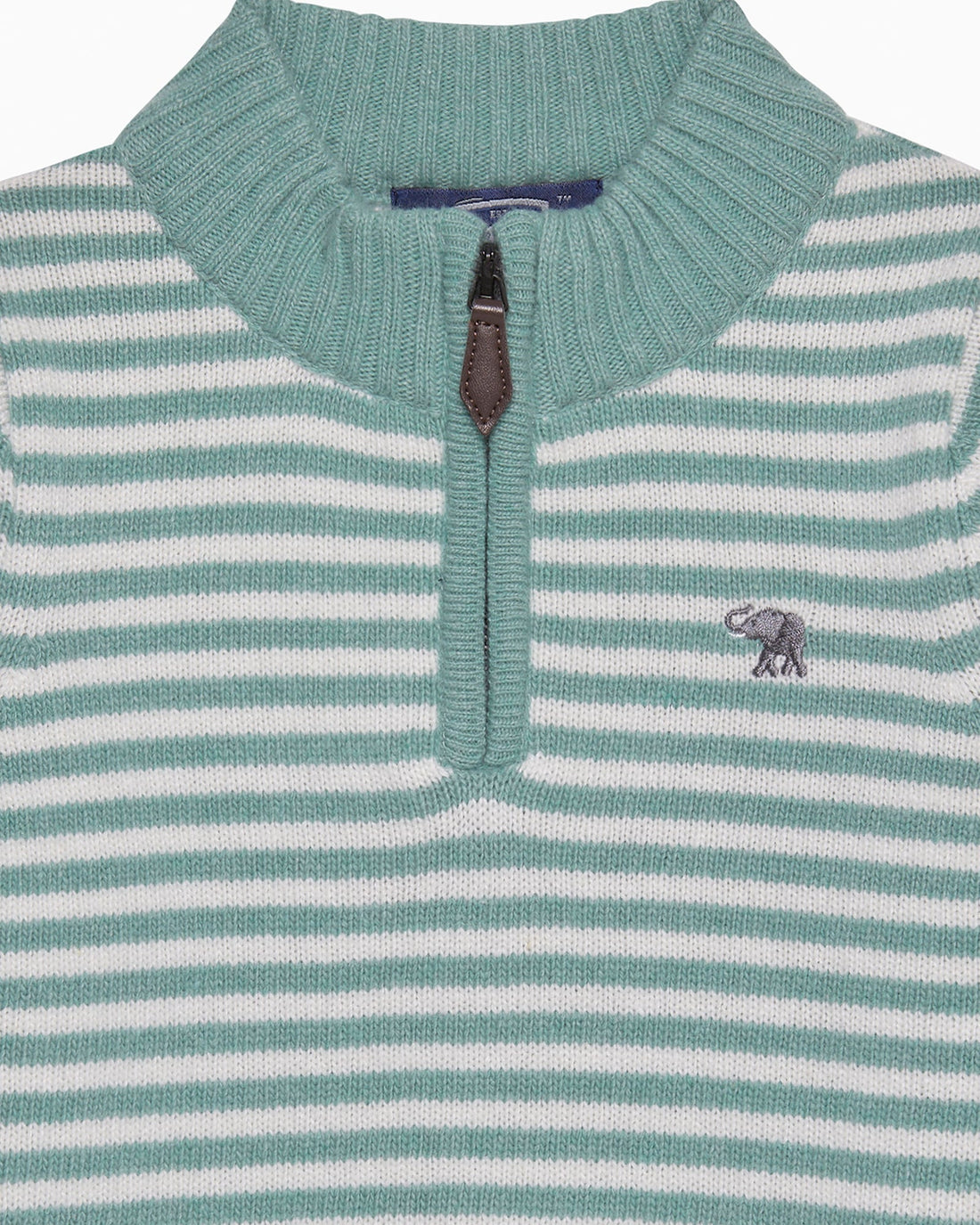 Chelsea Clothing Company Jumper Calum Half-Zip Jumper in Sage Stripe