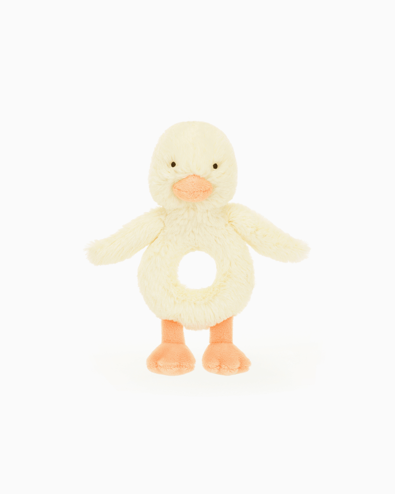Baby Jellycat Toy Jellycat Bashful Duckling Ring Rattle