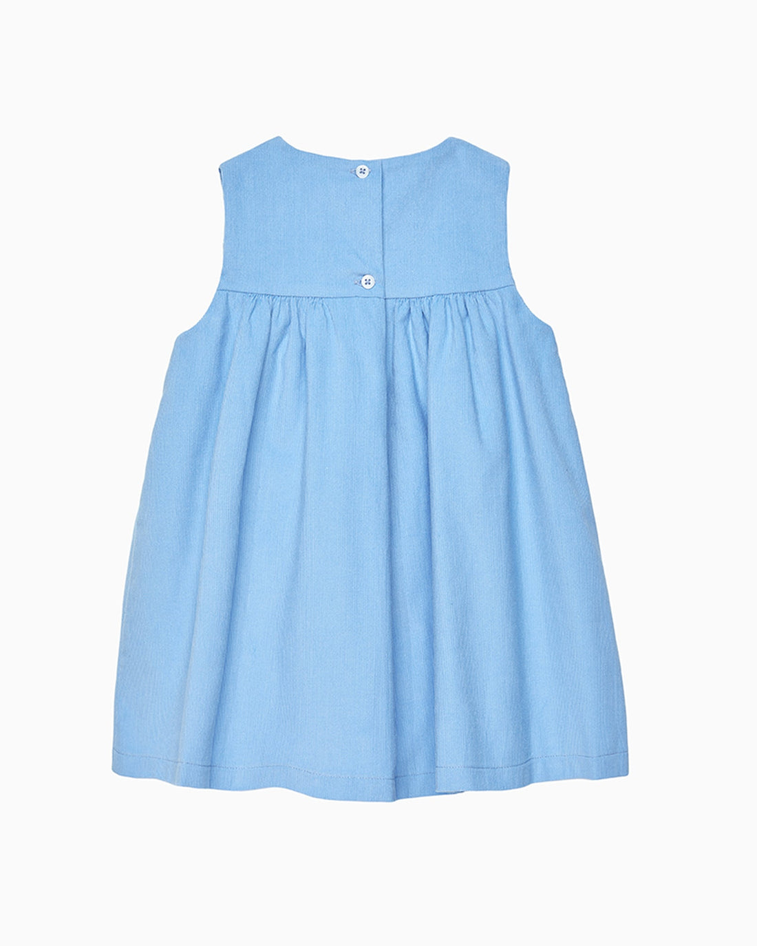 Confiture Dress Baby Duck Smocked Pinafore in Blue Cord