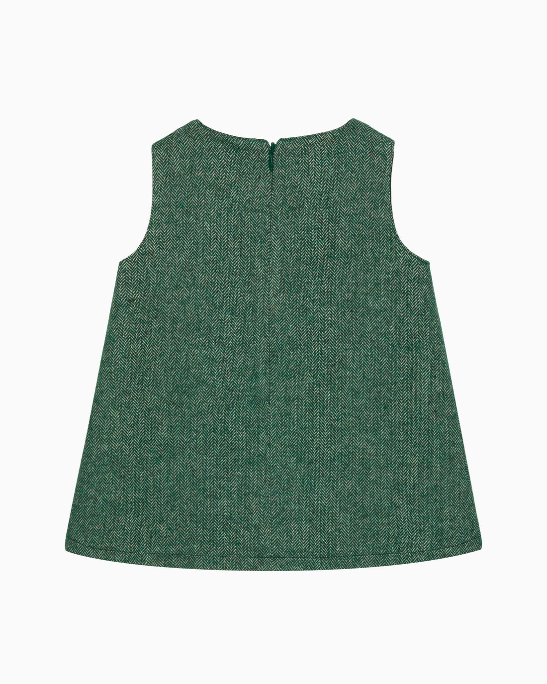 Confiture Dress Baby Georgina Bow Dress in Green Herringbone