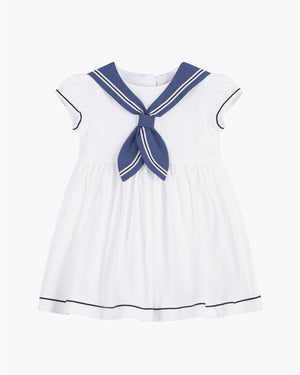 Trotters Heritage Dress Baby Philippa Sailor Dress in White