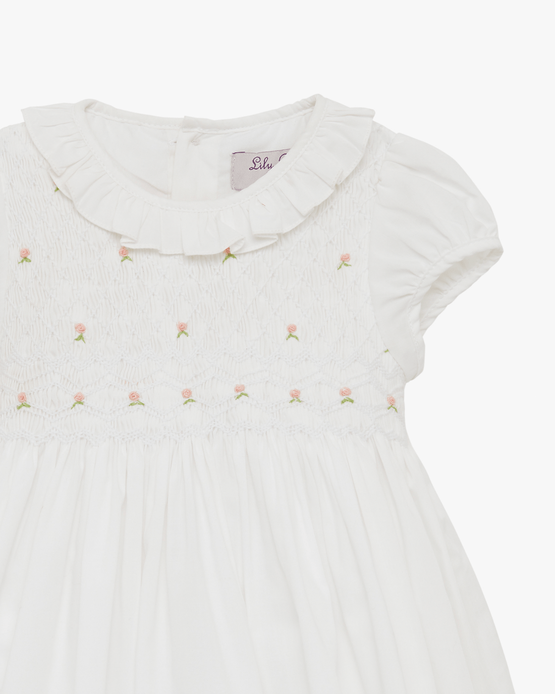 Lily Rose Dress Baby Willow Rose Hand Smocked Dress in White