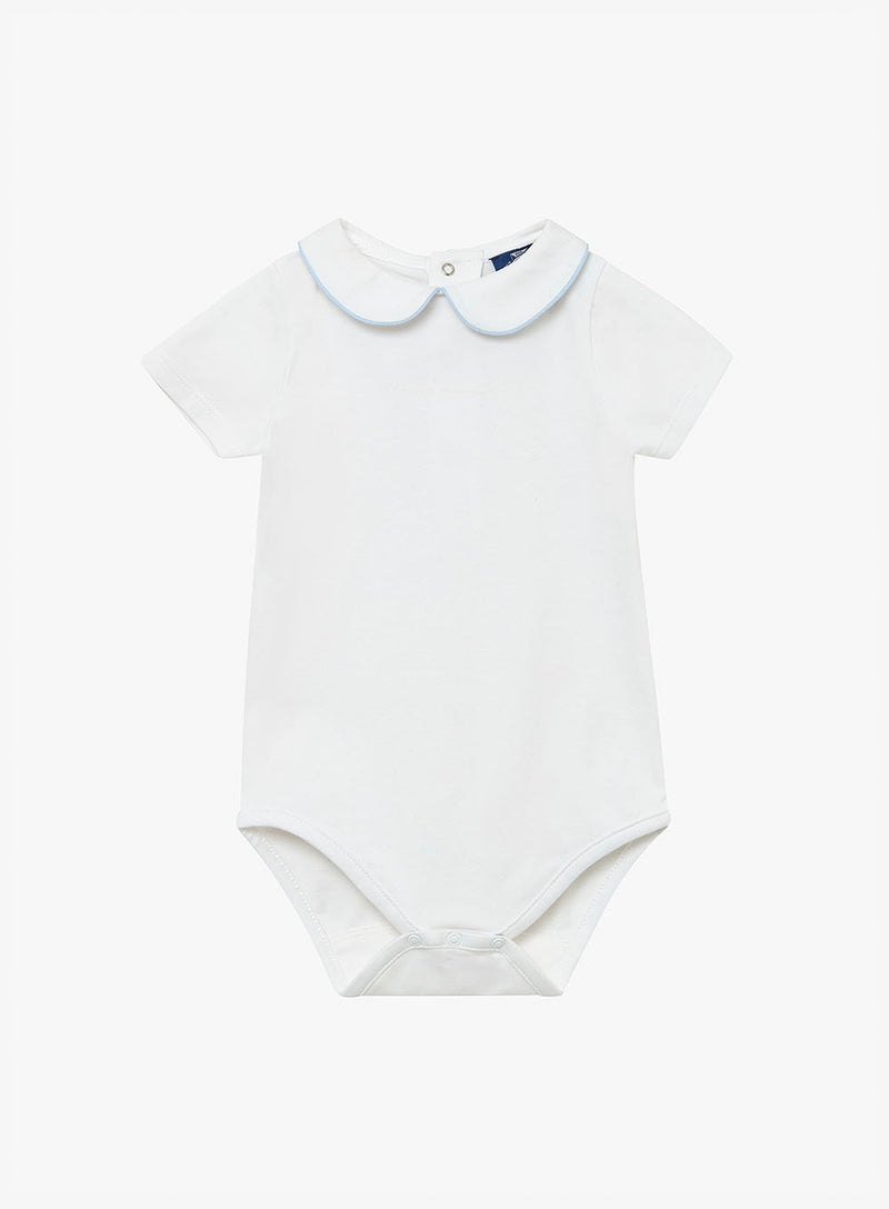 Chelsea Clothing Company Body Baby Short-Sleeved Milo Body in White/Blue